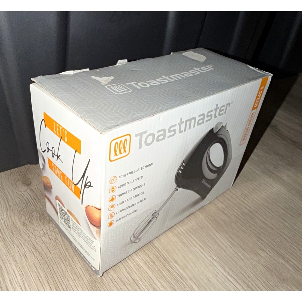 Toastmaster TM-300HM 300W 5-Speed Handheld Mixer Black w/ Beater